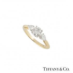 Tiffany & Co. Yellow Gold Three Stone Diamond Ring